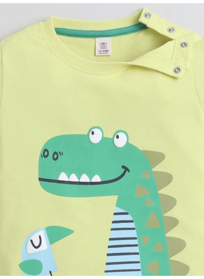 Victor And Jane  Infant Boys’ 2-Piece Set – Crocodile Graphic T-Shirt & Drawstring Shorts for Men | Best Price UAE